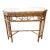 Vintage Brighton Style Rattan Woven Cane Tortoise Demi Lune Console Table For Sale