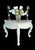 White Rare Vintage Huge Hollywood Regency White Marble Top Rose Swag Scallop Demi-Lune Console Table For Sale - Image 8 of 11