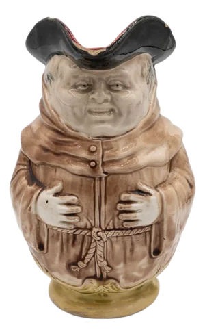 Antique Laughing Monk Majolica Pitcher from Onnaing, 1890s