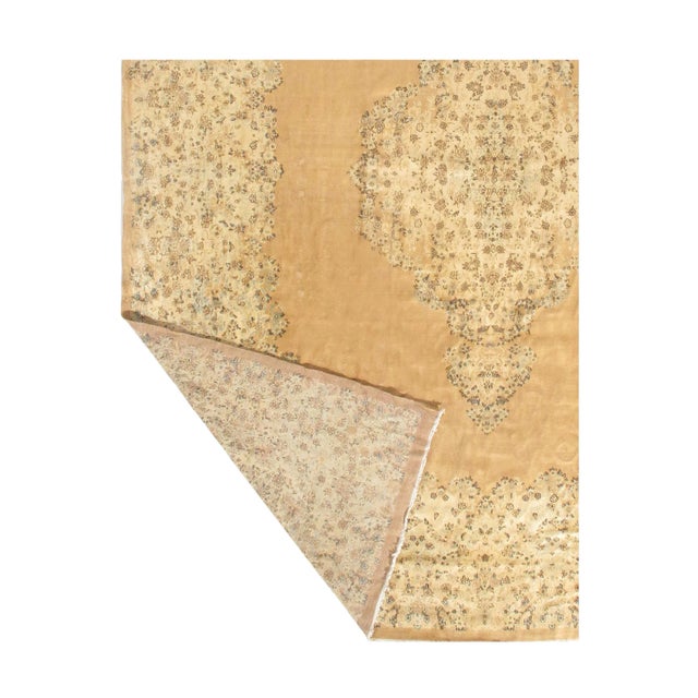 Vintage Persian Kerman Hand-knotted lamb's wool on cotton foundation. Vegetable Dyed This rug has a dense, soft pile, and...