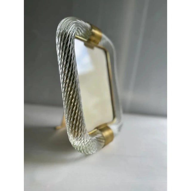 Torchon Picture Frame in Murano Glass and Brass by Simoeng For Sale - Image 6 of 7