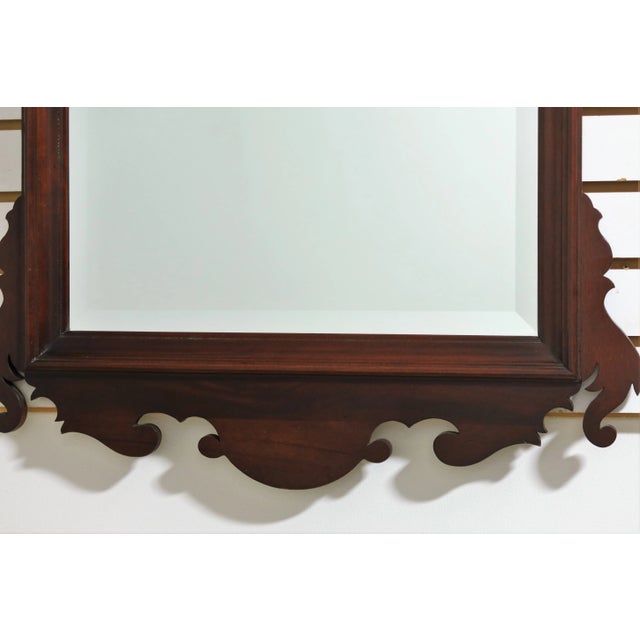 Chippendale Craftique Chippendale Mahogany Hanging Wall Mirror For Sale - Image 3 of 7