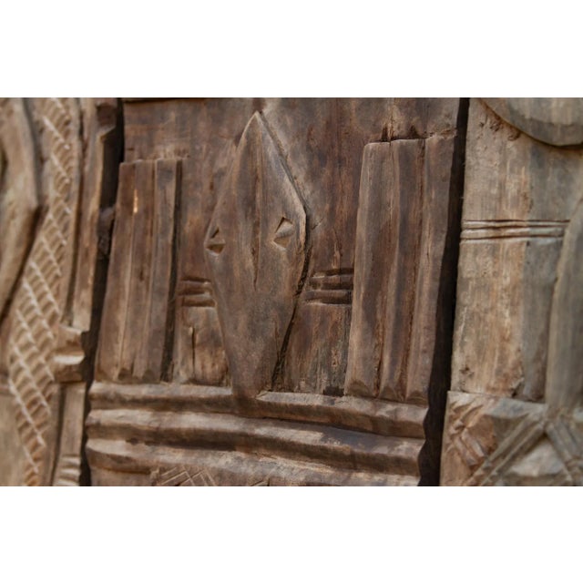 Large Beautifully Carved Nupe Door For Sale - Image 9 of 12