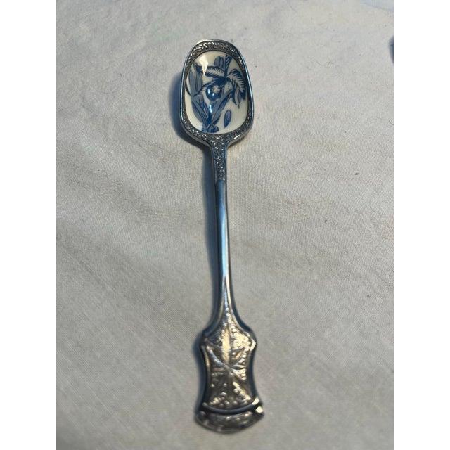 1960s Vintage M Brite 6 Silver Plate Dessert Spoons For Sale - Image 5 of 5