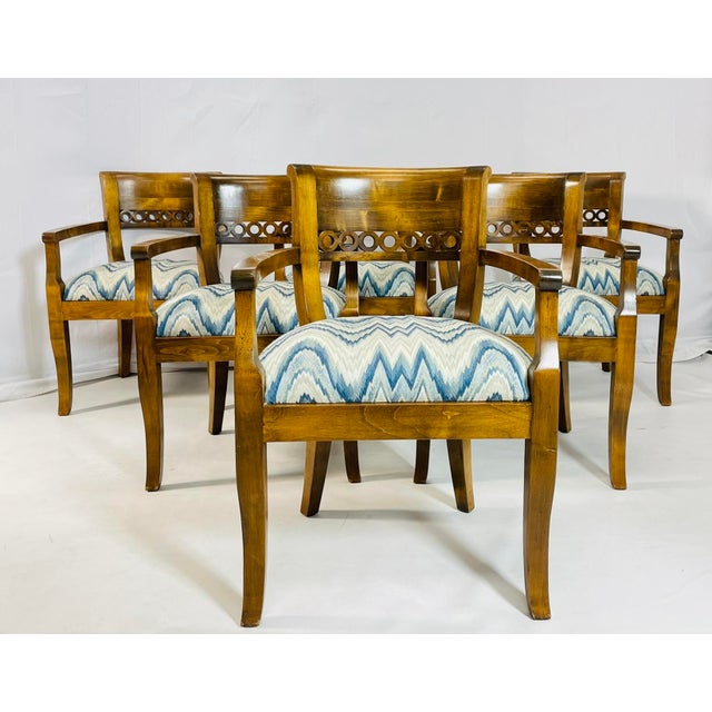 Set of six vintage dining chairs designed and manufactured in the United States in the 1970s. The chairs are made out of...