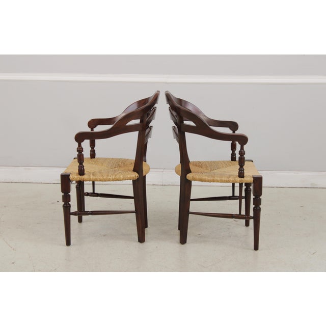 Pair of Rush Seat Barrel Back Chairs For Sale In Philadelphia - Image 6 of 16
