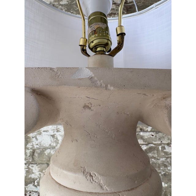Sculpture Materials Vintage Greek Column Style Floor Lamp in Textured Plaster Finish For Sale - Image 7 of 11
