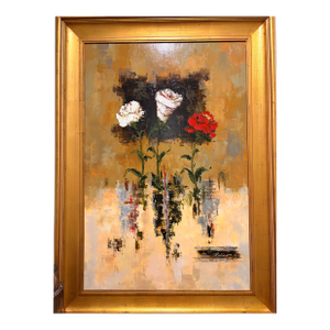 Van Matino Original Framed Floral Oil Painting