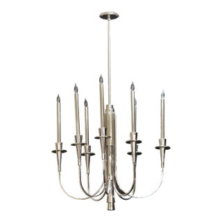 1960s Polished Nickel Chandelier For Sale