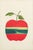 Shelly DiCello Ahern (American, b. XX), Surrealist Apple, Aquatint, red apple with landscape in stripe across center,...