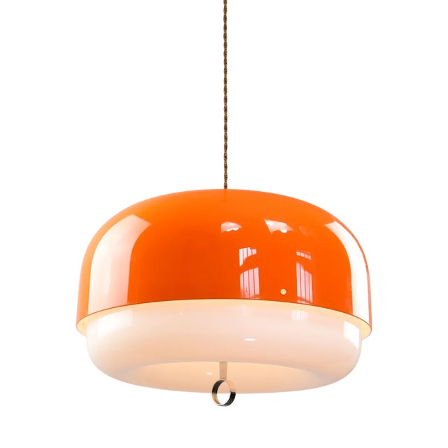 Rare Large Medusa Pendant Lamp in Orange from Guzzini, 1970s For Sale