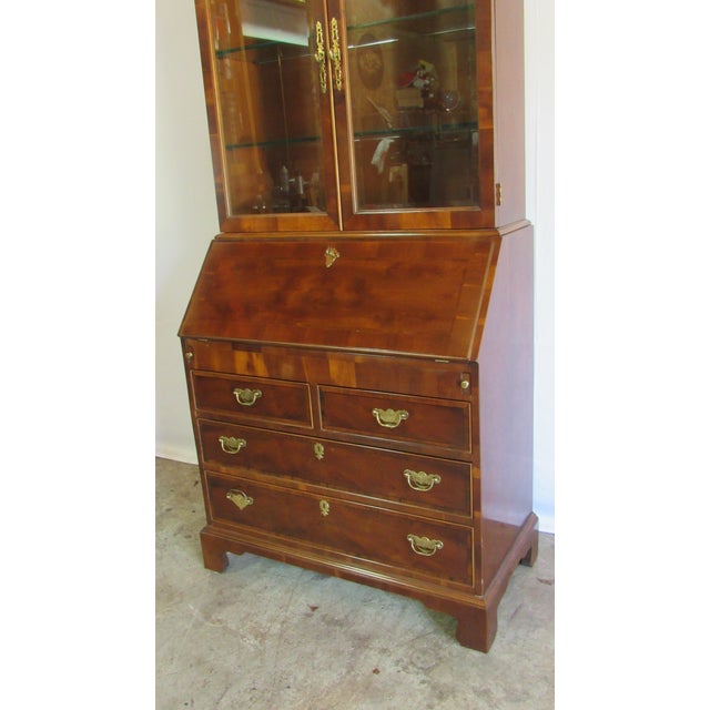 Traditional 1980s Henredon Folio Ten Secretary Desk Bookcase Mahogany For Sale - Image 3 of 8