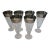 Mid 20th Century Dorothy Thorpe Style Mid Century Silver Rimmed Pilsner or Beer Glasses - Set of Six For Sale