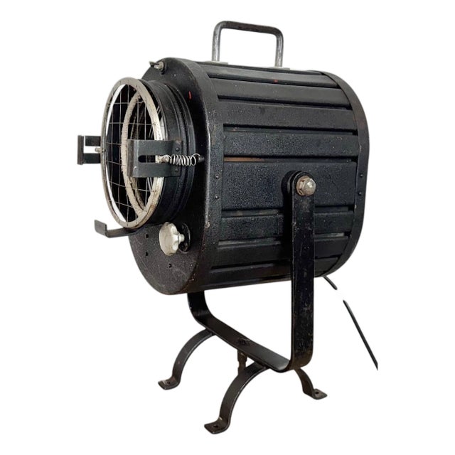 Vintage Black Theatre Spotlight Table Lamp, 1960s For Sale