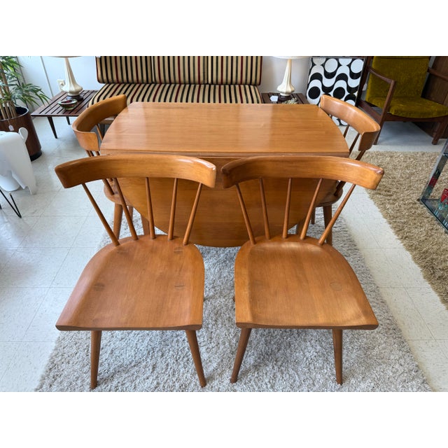Mid Century Modern Solid Maple Dining Set Designed by Paul McCobb for Planner Group - Set of 5 For Sale - Image 6 of 12