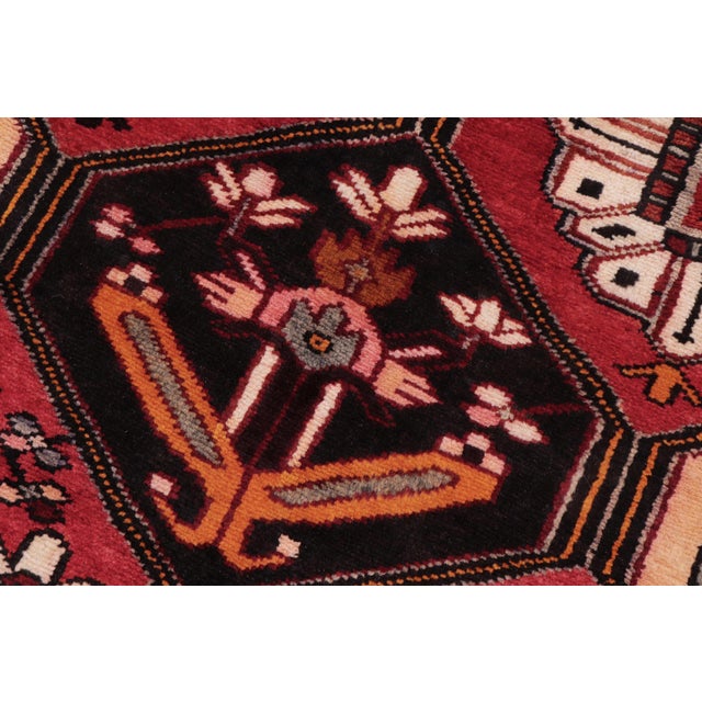 1990s Shabby Chic Tabriz Red/Rust Wool Runner Rug- 3'7'' X 9'10'' For Sale - Image 5 of 10
