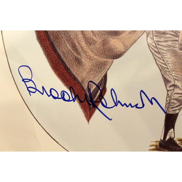 American Jerry Hersh Baseball Memorabilia Lithograph Brooks Robinson Signed 218/750 Unfra For Sale - Image 3 of 11