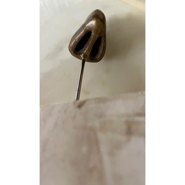 Metal Vintage Italian Surrealist Bronze Sculpture of Dantes Nose For Sale - Image 7 of 8