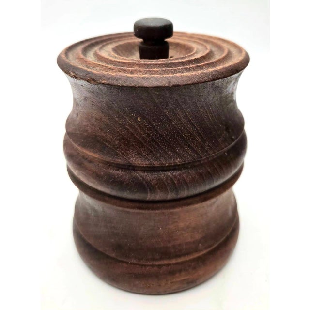Offered is a carved and sculpted Teak wood pepper mill that has an integrated salt shaker designed by Richard Nissen and...