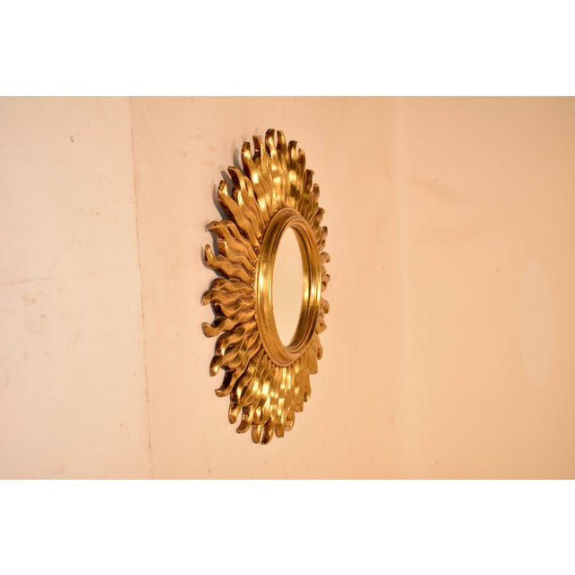 Glass Mid-Century Sunburst Mirror From France, Circa 1960 For Sale - Image 7 of 9