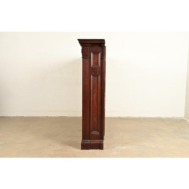 R. J. Horner Style Antique American Empire Monumental Carved Mahogany Quadruple Bookcase Cabinet, Circa 1890s For Sale - Image 12 of 14