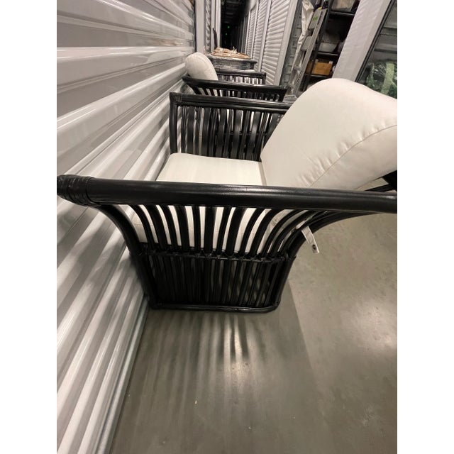 1970s Vintage Black Rattan Chairs Set of 2 Chairish