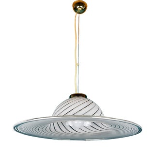 Swirl Murano Glass Pendant Lamp, Italy, 1970s For Sale
