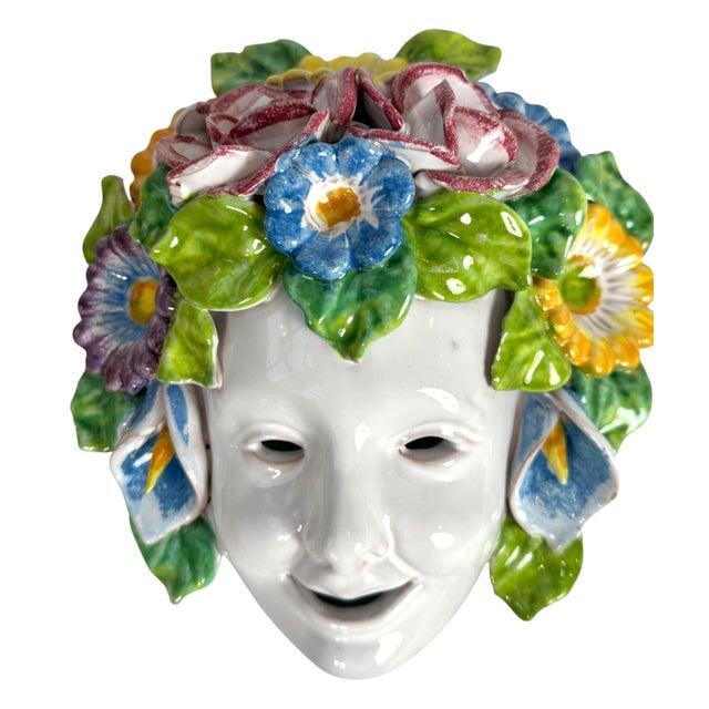 1970 Italian Nd Dolfi Ceramic Four Seasons Wall Masks – Set of 4 For Sale In Houston - Image 6 of 9