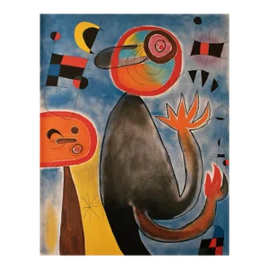 1993 Joan Miro "Ladders Cross the Sky in a Wheel of Fire", First German Edition Poster