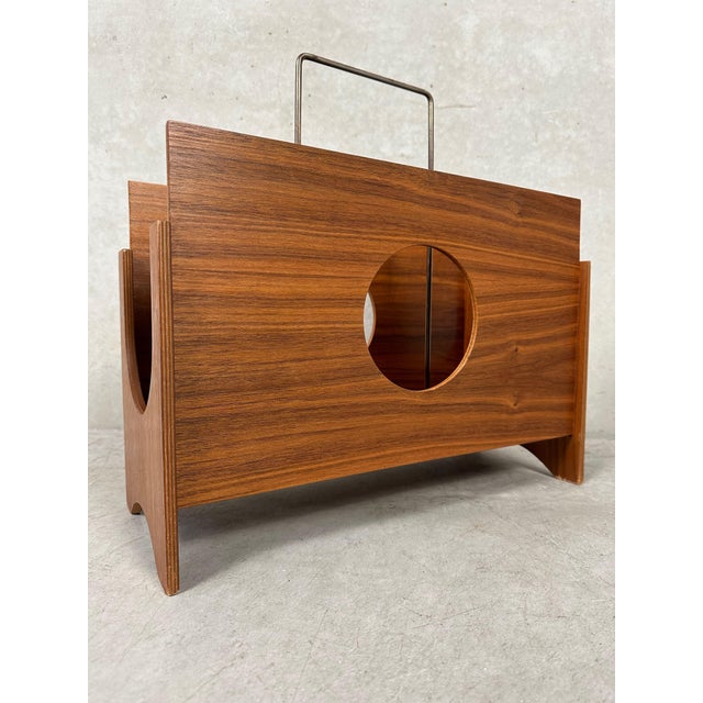 Wood Vintage Magazines in Teak, 1970s For Sale - Image 7 of 7