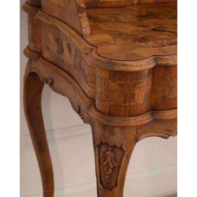 Brown Louis XV Style Tiered Desk In Burr Walnut, 19th Century For Sale - Image 8 of 12