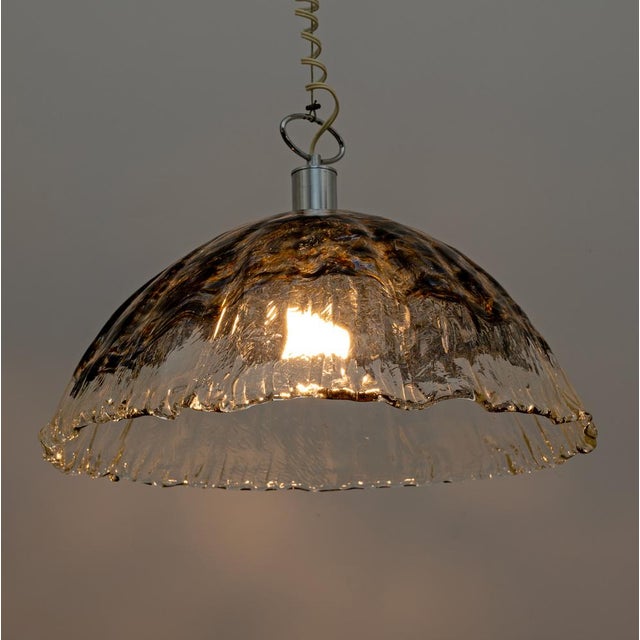 Mid-Century Modern Mid-Century Modern Italian Murano Glass Pendant attributed to AV Mazzega, 1970s For Sale - Image 3 of 8