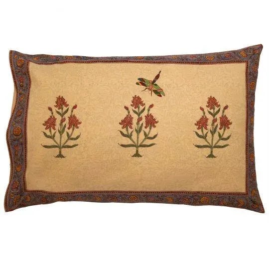 Dragonfly Reversible Mustard Yellow Pillow Case For Sale - Image 4 of 4