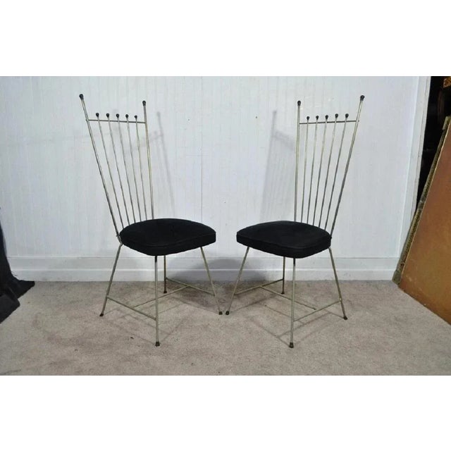 Mid-Century Modern Vintage Mid Century Modern Arthur Umanoff Style Metal Dining Chairs - Set of 4 For Sale - Image 3 of 11