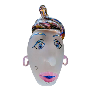 Kurt & Lynda Carlson Art Head Glass Sculpture, Unsigned