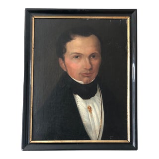 Antique Original Oil Painting of a Dutch Gentleman, 19th Century Portrait For Sale