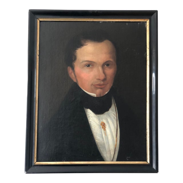 Antique Original Oil Painting of a Dutch Gentleman, 19th Century Portrait For Sale