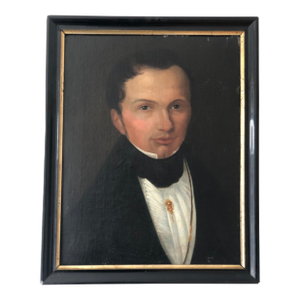Antique Original Oil Painting of a Dutch Gentleman, 19th Century Portrait