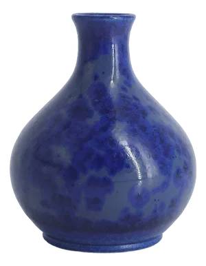 Small Mid-Century Scandinavian Modern Collectible Sapphire Stoneware Vase No. 14-11-2000 by Gunnar Borg for Höganäs Ceramics, 1960s