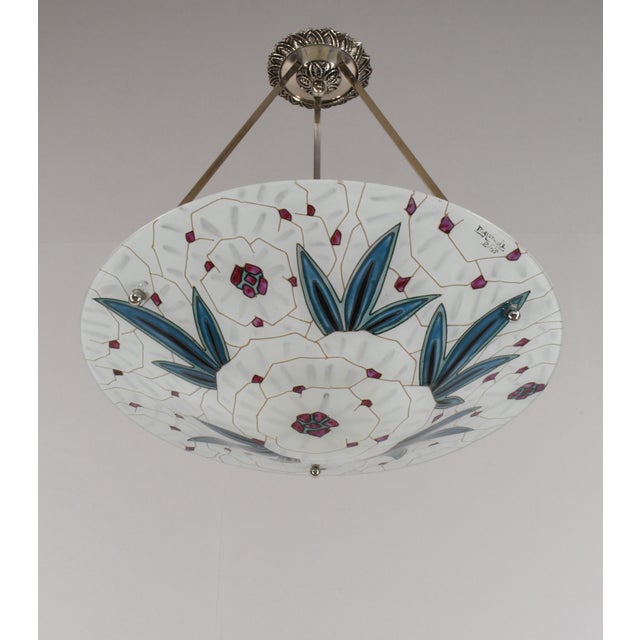 Large French Art Deco Pendant Light by Maxonade - 1930 Chandelier France For Sale - Image 6 of 15