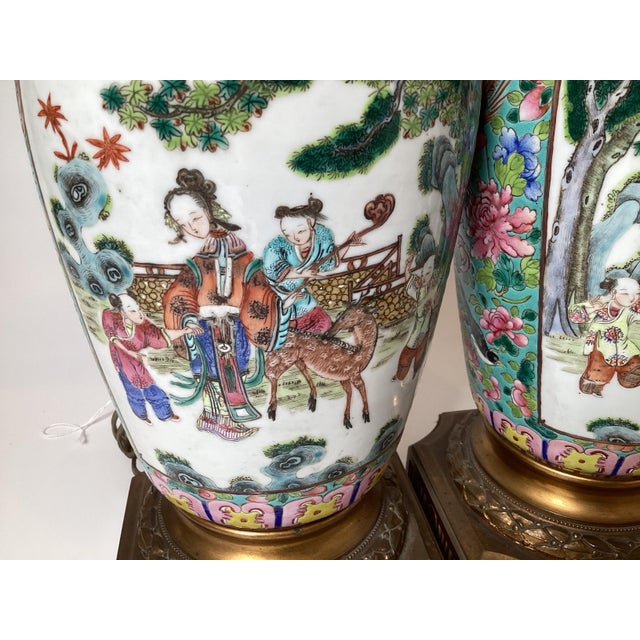 Chinese Stunning Early 19th Century Chinese Export Bronze Mounted Lamps - a Pair For Sale - Image 3 of 13