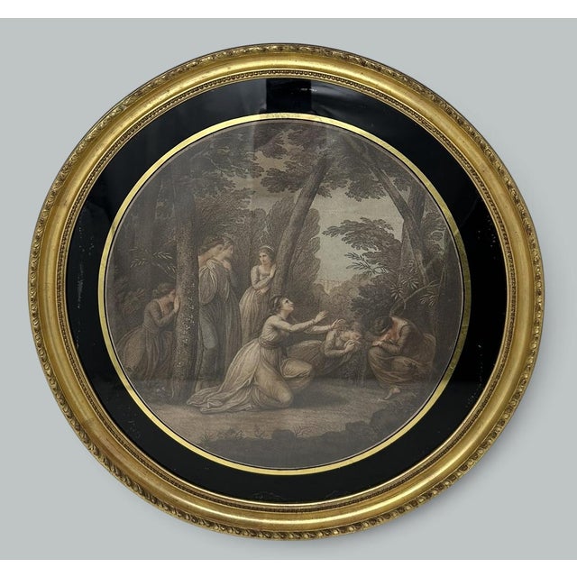 An exceptional example of a Regency period hand colored stipple Engraving of seldom found large size by Francesco...