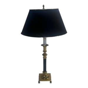Vintage Decorative Crafts Brass Empire Table Lamp With Brass Shade.