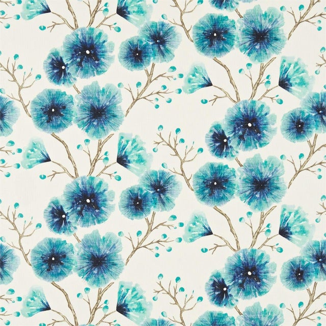 Harlequin Kabala Fabric in Lagoon - a Sample For Sale