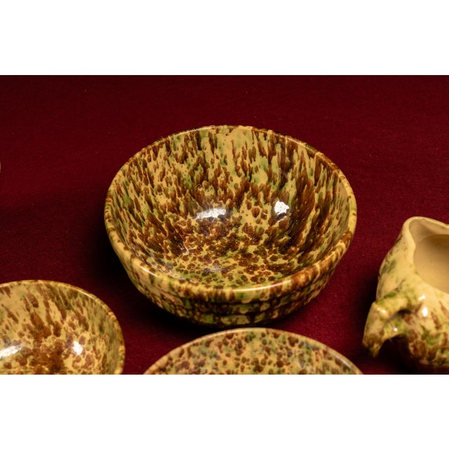 Vintageorton "Rockingham Woodland Leaf" Splatterware Set - 12 Pieces For Sale - Image 10 of 14