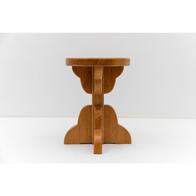 Mid-Century Modern French Oak Stools, 1960s, Set of 2 For Sale - Image 10 of 18