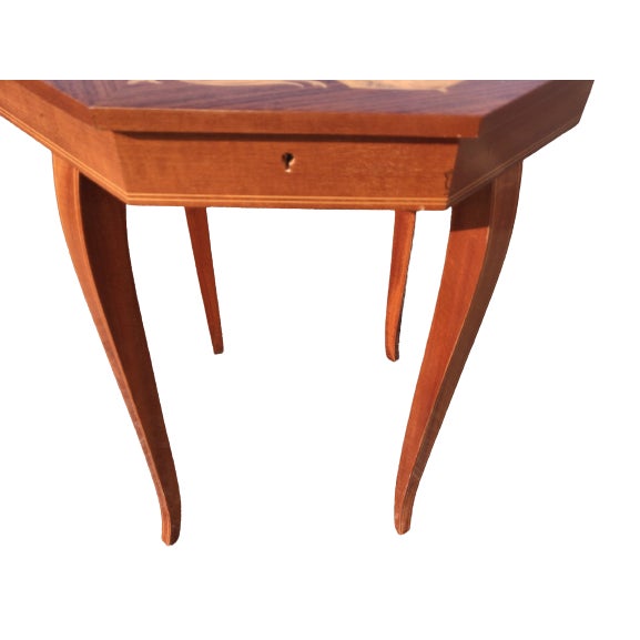 Vintage Italian Inlaid Wood Music Box Table Chairish