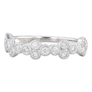 Beverley K 0.47ctw Diamond Ring 14k White Gold Wedding Stackable Band, Size 6.75 For Sale
