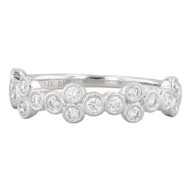 Beverley K 0.47ctw Diamond Ring 14k White Gold Wedding Stackable Band, Size 6.75 For Sale