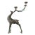 Contemporary Bronze & Silver-Tone Inlay Holiday Reindeer Candle Holder For Sale